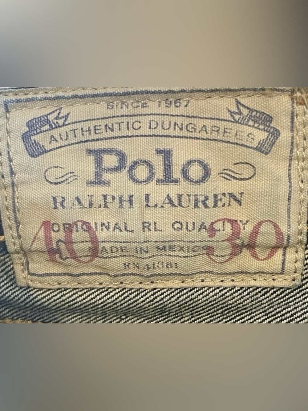 Polo by Ralph Lauren Men's Dark Blue Relaxed Denim Jeans - Picture 8 of 14